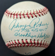 Load image into Gallery viewer, 1995 Johnny Podres + Don Larsen Autographed World Series MLB Baseball Signed LOA