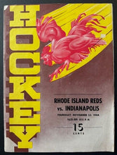 Load image into Gallery viewer, 1944 American Hockey League Program Rhode Island Reds Vs Indianapolis Capitals