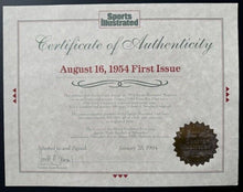 Load image into Gallery viewer, 1954 Original First Issue Sports Illustrated Vintage Magazine COA Topps Insert