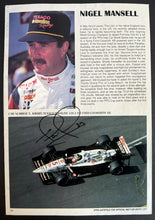Load image into Gallery viewer, Signed Nigel Mansell Formula 1 World Champion Autographed Magazine Photo Vtg