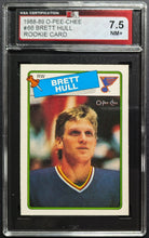 Load image into Gallery viewer, 1988-89 O-Pee-Chee Brett Hull #66 Rookie Card NHL Slabbed + Graded 7.5 NM+ KSA