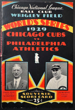 Load image into Gallery viewer, 1929 World Series Wrigley Field Program Chicago Cubs Philadelphia Athletics MLB