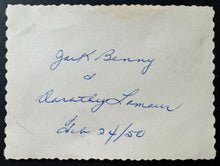 Load image into Gallery viewer, Lot of 3 1950 Type 1 Photos Of Hollywood Stars Jack Benny & Dorothy Lamour Vtg