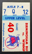 Load image into Gallery viewer, 1977 WHA Game Birmingham Bulls Vs Winnipeg Jets Ticket Stub Hockey Vintage