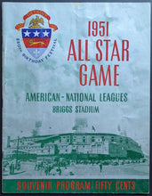 Load image into Gallery viewer, 1951 MLB All Star Game Program Jackie Robinson Joe DiMaggio Ted Williams Vintage