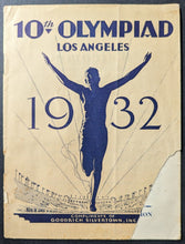 Load image into Gallery viewer, 1932 Los Angeles Olympics Full Schedule Booklet Goodrich Tires Vintage USA