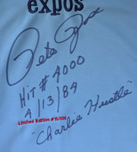 Load image into Gallery viewer, Pete Rose Signed Montreal Expos 4000th Hit Custom Jersey LE #10/500 COA HIT KING