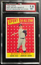 Load image into Gallery viewer, 1958 Mickey Mantle NY Yankees Topps Sport Magazine All-Star #487 KSA 7.5 NM+