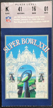 Load image into Gallery viewer, 1988 Super Bowl XXII Ticket Stub Washington Redskins Denver Broncos NFL Football