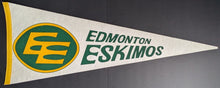 Load image into Gallery viewer, 1970's Edmonton Eskimos Vintage Felt Pennant CFL Canadian Football League Banner