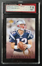 Load image into Gallery viewer, 2002 Upper Deck #12 Tom Brady NFL Football Card KSA 7.5 NM+ New England Patriots