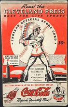 Load image into Gallery viewer, 1939 Cleveland Indians Official Score Card Joe DiMaggio Lou Gehrig Booklet