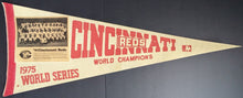 Load image into Gallery viewer, 1975 Cincinnati Reds Vintage Full Sized Team Photo Pennant MLB Baseball Banner