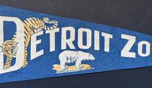 Load image into Gallery viewer, Circa 1940s Detroit Zoo 26 Inch Pennant With Tassels Vintage Marketing