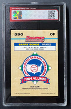 Load image into Gallery viewer, 1992 Bowman MLB #590 Barry Bonds Pittsburgh Pirates Gold Foil Baseball Card KSA