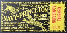 Load image into Gallery viewer, 1932 Navy vs. Princeton @ Palmer Stadium College Football Ticket Stub NCAA VTG