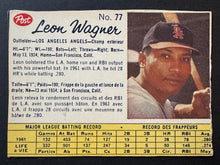 Load image into Gallery viewer, 1962 Post Canadian Cereal Leon Wagner Los Angeles Angels Baseball Card