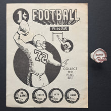 Load image into Gallery viewer, Late 1960s New Orleans Saints Plastic Ring For Kids One Cent Bubble Gum Machine