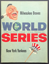 Load image into Gallery viewer, 1958 World Series Program Milwaukee Braves New York Yankees MLB Baseball Vintage