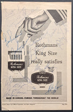 Load image into Gallery viewer, 1961/62 Stanley Cup Team Signed Program Page Toronto Maple Leafs NHL Hockey