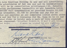 Load image into Gallery viewer, Diana Ross Signed Concert Contract Toronto Exhibition Stadium Autographed LOA