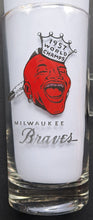 Load image into Gallery viewer, 1957 World Champs Milwaukee Braves Ernie Johnson Drinking Glass MLB Baseball VTG