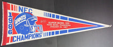 Load image into Gallery viewer, 1986 New York Giants NFC Champions Vintage 30" Felt Pennant NFL Super Bowl 1987