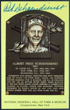 Load image into Gallery viewer, 1989 Red Schoendienst Baseball Hall Of Fame Plaque Signed Postcard JSA Certified