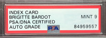 Load image into Gallery viewer, Brigette Bardot Slabbed Autographed Signed Index Card PSA Graded Mint 9 LOA