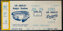 Load image into Gallery viewer, July 28 1991 Dennis Martinez Perfect Game Ticket Stub Expos Dodgers PSA NM-MT
