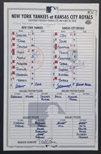 Load image into Gallery viewer, 2018 Yankees Royals Lineup Card Signed NY Aaron Boone Steiner MLB Holo LOA