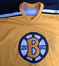 Load image into Gallery viewer, Boston Bruins Big B Yellow Replica NHL Hockey Jersey XXL Custom Crafted #29