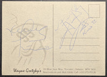 Load image into Gallery viewer, Vintage Wayne Gretzky Restaurant Postcard NHL Hockey Edmonton Oilers LA Kings