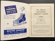 Load image into Gallery viewer, National 1945 Official Hockey Guide Edited By James C. Hendy N.H.L, A.H.L, A.H.A