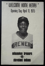 Load image into Gallery viewer, 1975 Hank Aaron 4 Page Program Recognizing First Game As Milwaukee Brewer Vtg