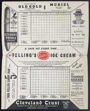 Load image into Gallery viewer, 1938 Cleveland Indians Official Score Card Boston Red Sox Baseball MLB Vintage