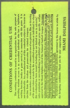 Load image into Gallery viewer, 1977 Miami Dolphins vs. Baltimore Colts Orange Bowl Press Pass VTG NFL Football