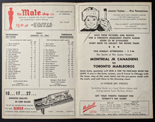 Load image into Gallery viewer, 1964 Toronto Marlboros OHA Major Junior A Program Vs Peterborough Petes NHL Vtg