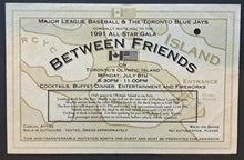 Load image into Gallery viewer, 1991 MLB Blue Jays All Star Game Gala Invitation Toronto Olympic Islands Vtg