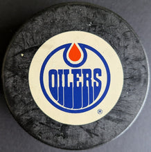 Load image into Gallery viewer, Circa 1980s NHL Edmonton Oilers Trench Ziegler Vintage Game Puck