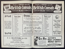 Load image into Gallery viewer, 1935 Toronto Maple Leafs Program Boston Bruins Hockey NHL VTG Tiny Thompson