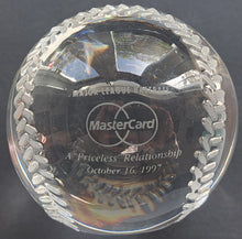 Load image into Gallery viewer, 1997 World Series Gala Gift Tiffany & Co. Crystal Baseball in Original Box MLB