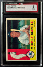 Load image into Gallery viewer, 1960 Mickey Mantle New York Yankees Topps Baseball Card #350 Graded KSA 3 VG