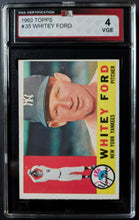 Load image into Gallery viewer, 1960 Whitey Ford New York Yankees Topps Baseball Card #35 KSA 4 VGE