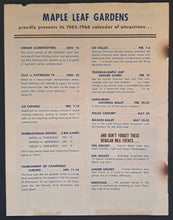 Load image into Gallery viewer, 1965 Maple Leaf Gardens Heavyweight Championship Chuvalo Vs Terrell Program