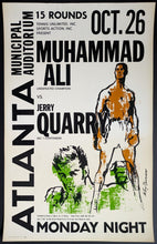 Load image into Gallery viewer, Muhammad Ali Vs. Jerry Quarry Boxing Site Poster Atlanta Municipal Auditorium