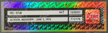 Load image into Gallery viewer, 1976 Yes World Tour Concert Jackson Mississippi Ticket Stub Graded iCert NM 7