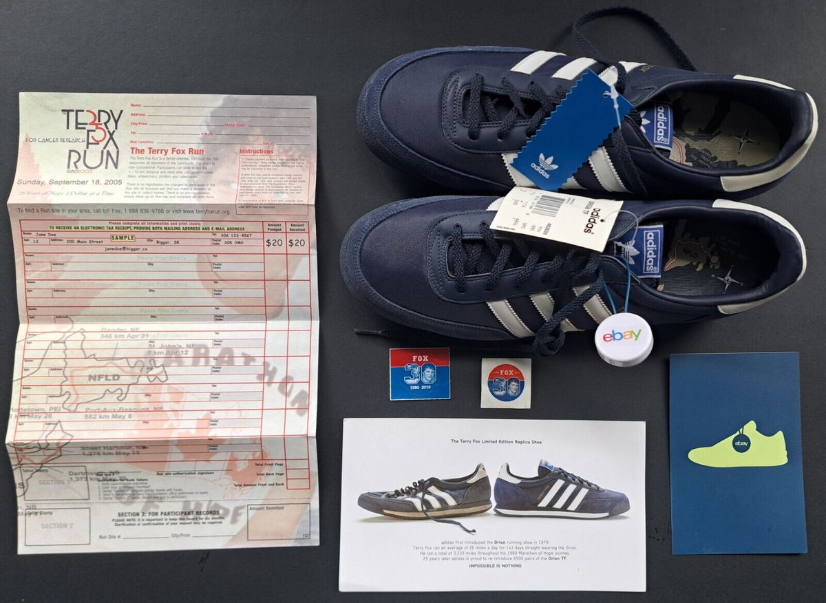 Terry Fox 25th Anniversary Adidas Orion Shoes 1980 Marathon Of Hope Si –  Glory Days Collectibles