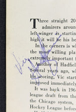 Load image into Gallery viewer, 1970-71 Vic Hadfield New York Rangers Signed Autographed NHL Media Guide Page