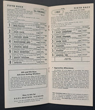 Load image into Gallery viewer, 1959 Vintage Aqueduct Racetrack Program New York City Horse Racing